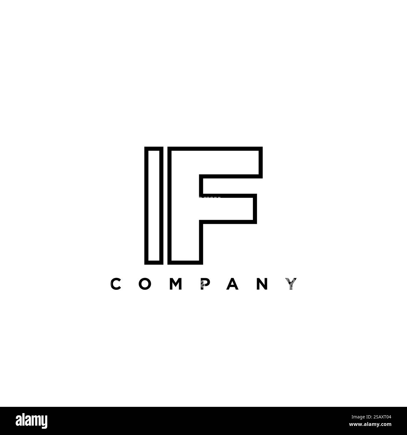 Modello di design del logo IF Letter i e F alla moda. Logotipo minimo basato su un monogramma iniziale per l'identità dell'azienda. Illustrazione Vettoriale