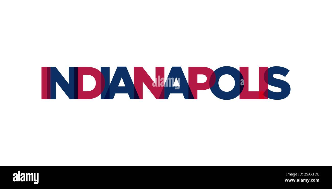 Indianapolis, Indiana, USA tipografia slogan design. Logo America con scritta City per stampa e prodotti Web. Indianapolis, Indiana, USA tipografia slogan design. Logo America con scritta City grafica per stampa e web. Illustrazione Vettoriale