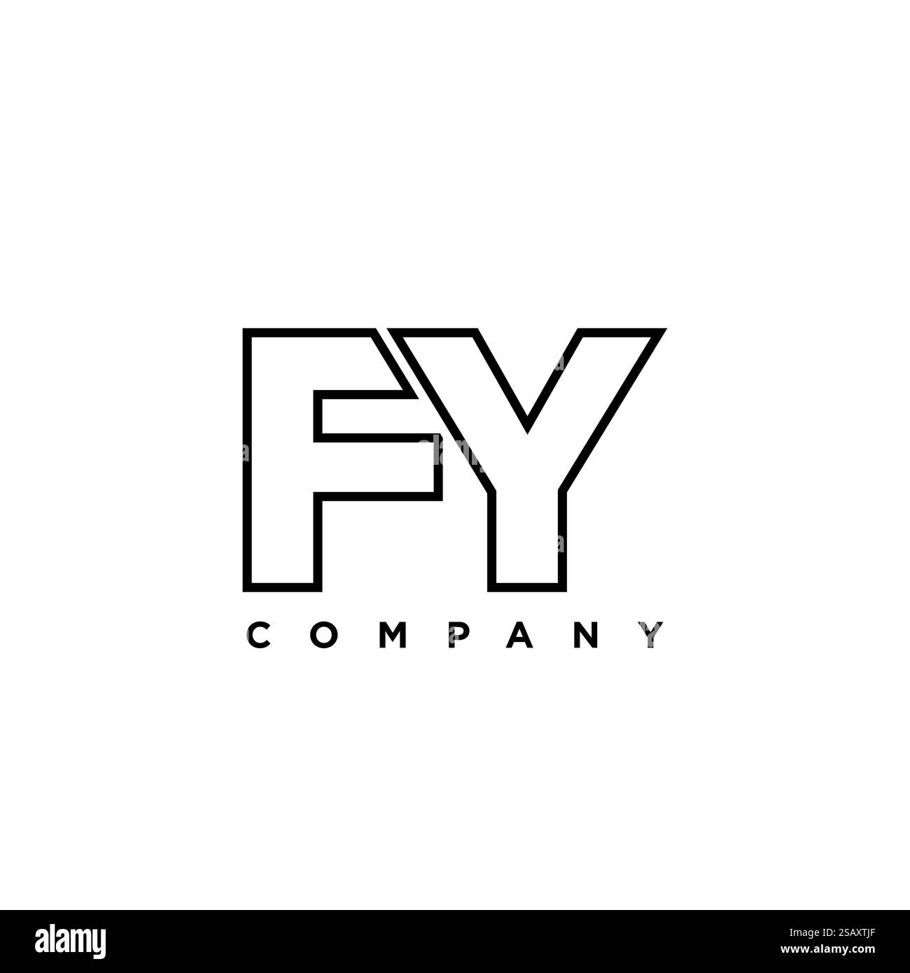Modello di design Letter F e Y, FY con logo alla moda. Logotipo minimo basato su un monogramma iniziale per l'identità dell'azienda. Illustrazione Vettoriale