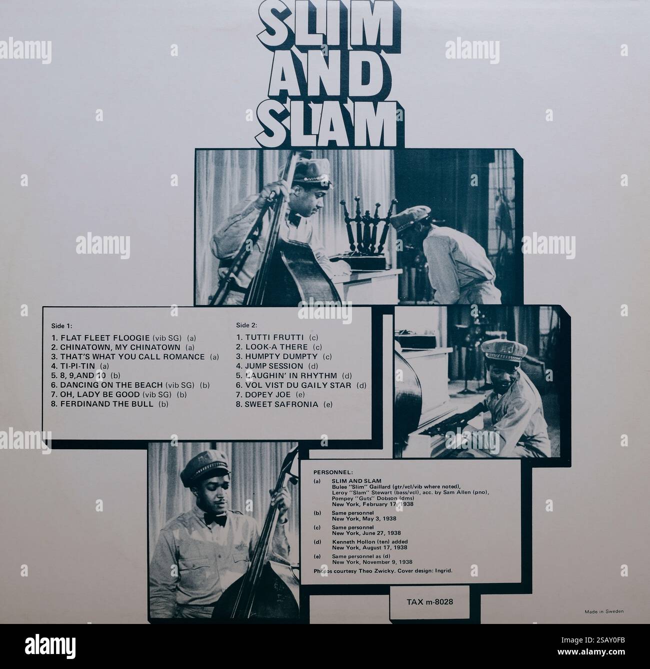 Copertina in vinile vintage. Slim e Slam, 1938 anni, ristampa Foto Stock