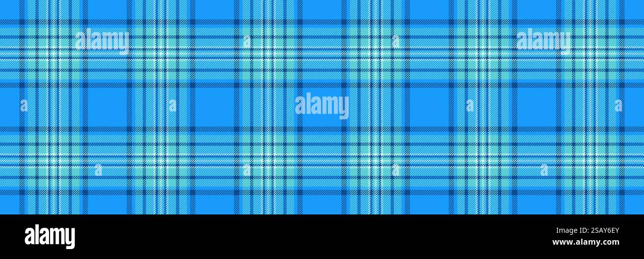 Sfondo abbigliamento tessuto senza cuciture, motivo tessile a quadri ad alte prestazioni. Colore a controllo della texture vettoriale con una tavolozza di colori chiari e ciano. Illustrazione Vettoriale