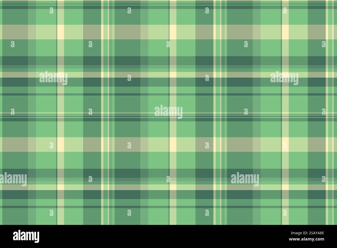 Tessuto a quadri multiculturale e senza cuciture per il tartan vettoriale britannico. Tessuto con motivo di sfondo irlandese in una tavolozza di colori verdi e chiari. Illustrazione Vettoriale