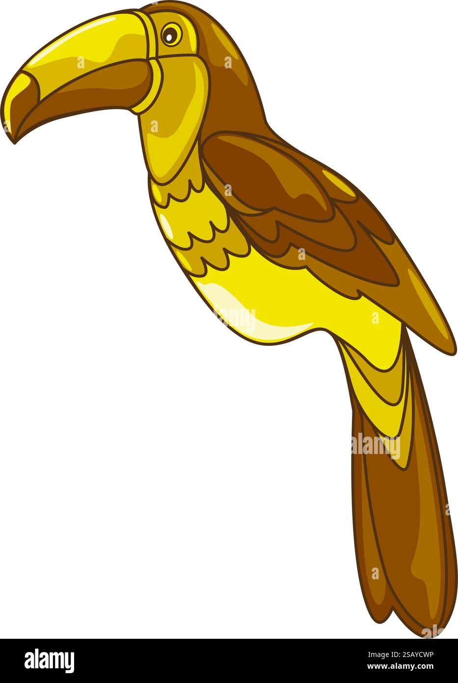 Illustrazione vettoriale di Toucan Bird in flat technique Illustrazione Vettoriale