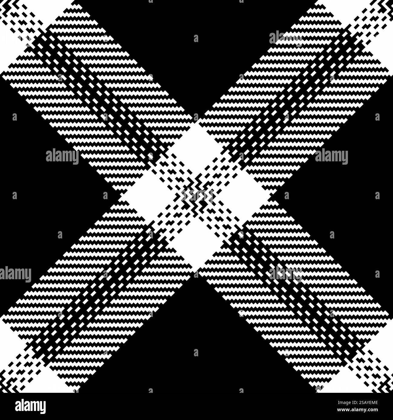 Texture deluxe, tessuto vettoriale senza cuciture, tessuto di sfondo con motivo divano. Quadri in tessuto bianco tartan con tavolozza di colori bianco e nero. Illustrazione Vettoriale