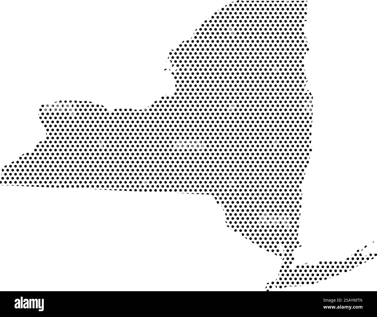 Mappa dello stato di New York con illustrazione vettoriale con pattern tratteggiato Illustrazione Vettoriale