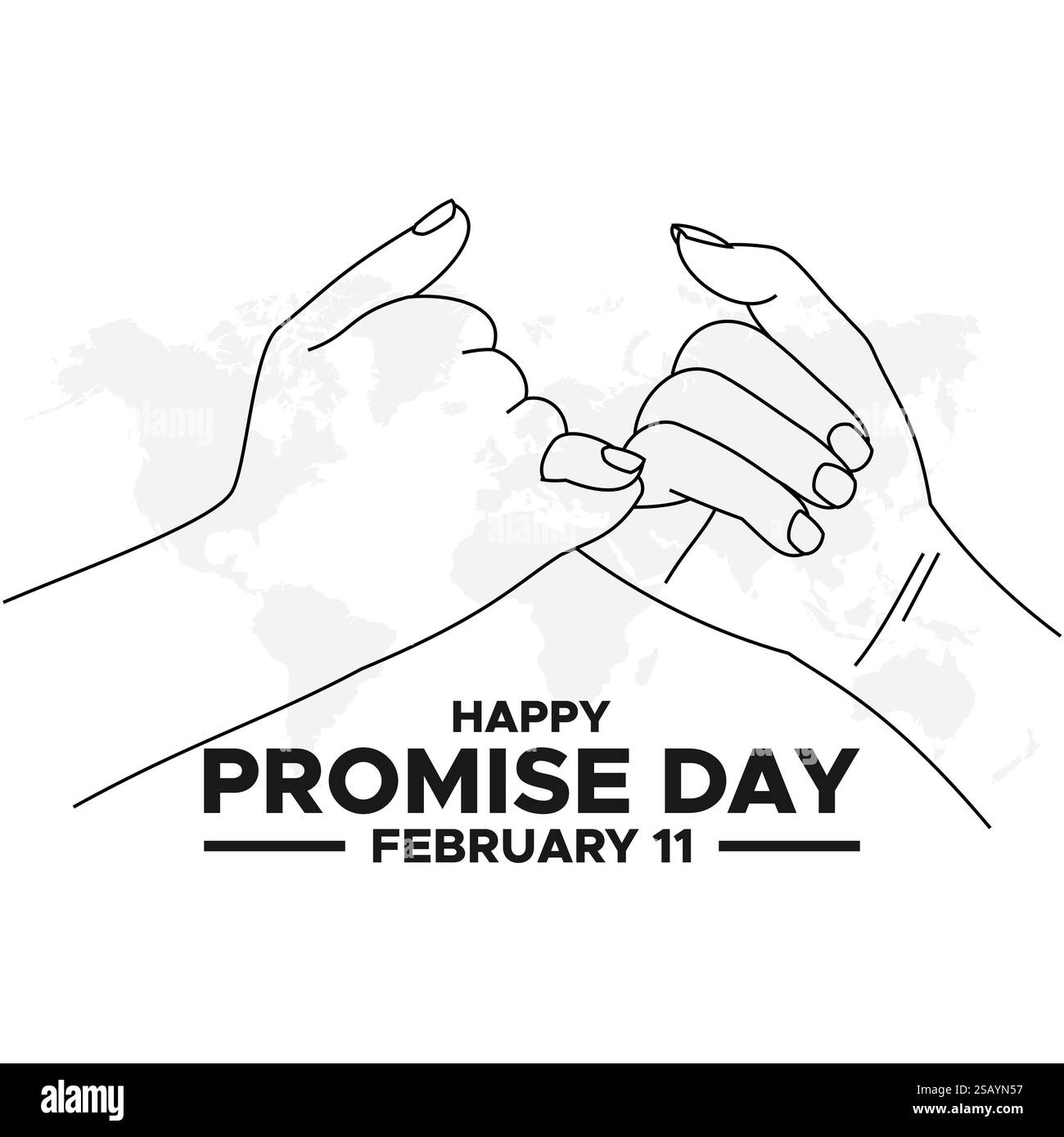 Messaggio di auguri e biglietto di auguri per il giorno della buona promessa. 11 febbraio - Promise Day of Valentine's Week Vector Illustration Illustrazione Vettoriale