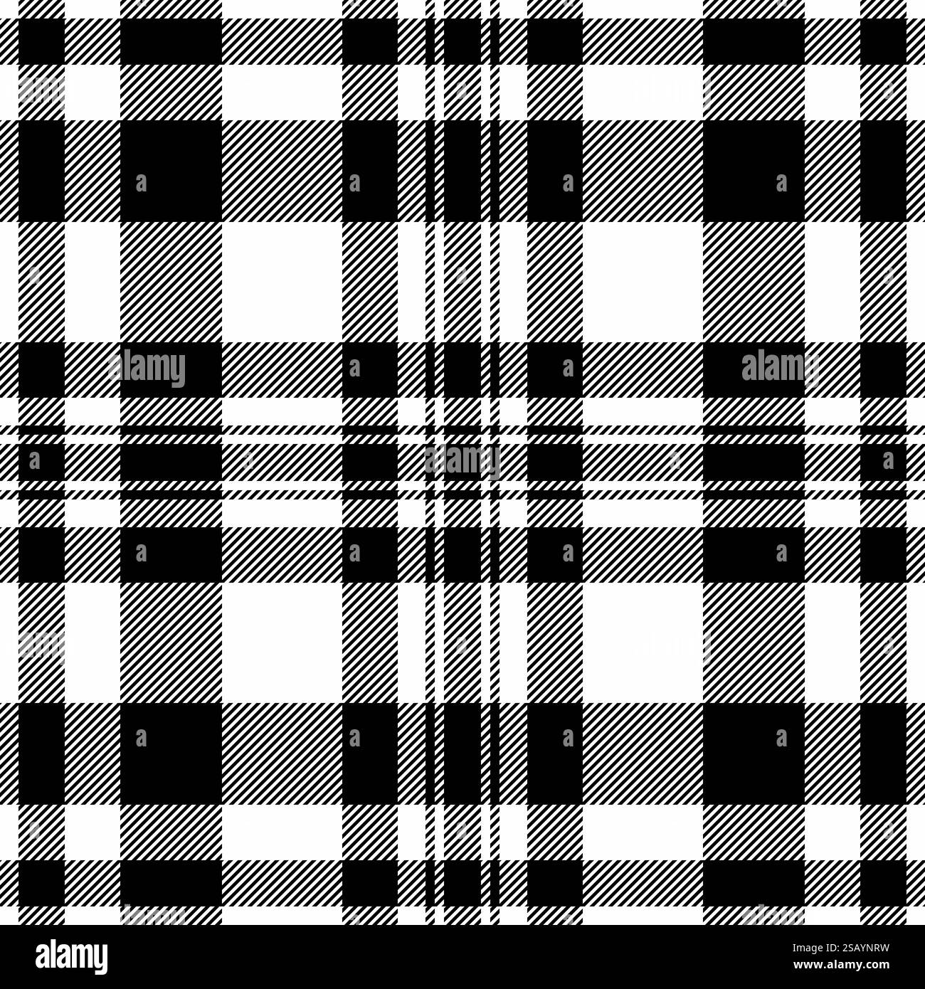 Tessuto di sfondo con motivo a linee, controllo continuo del vettore aziendale. Il tessuto delle camere è un tartan a quadri in una tavolozza di colori bianco e nero. Illustrazione Vettoriale