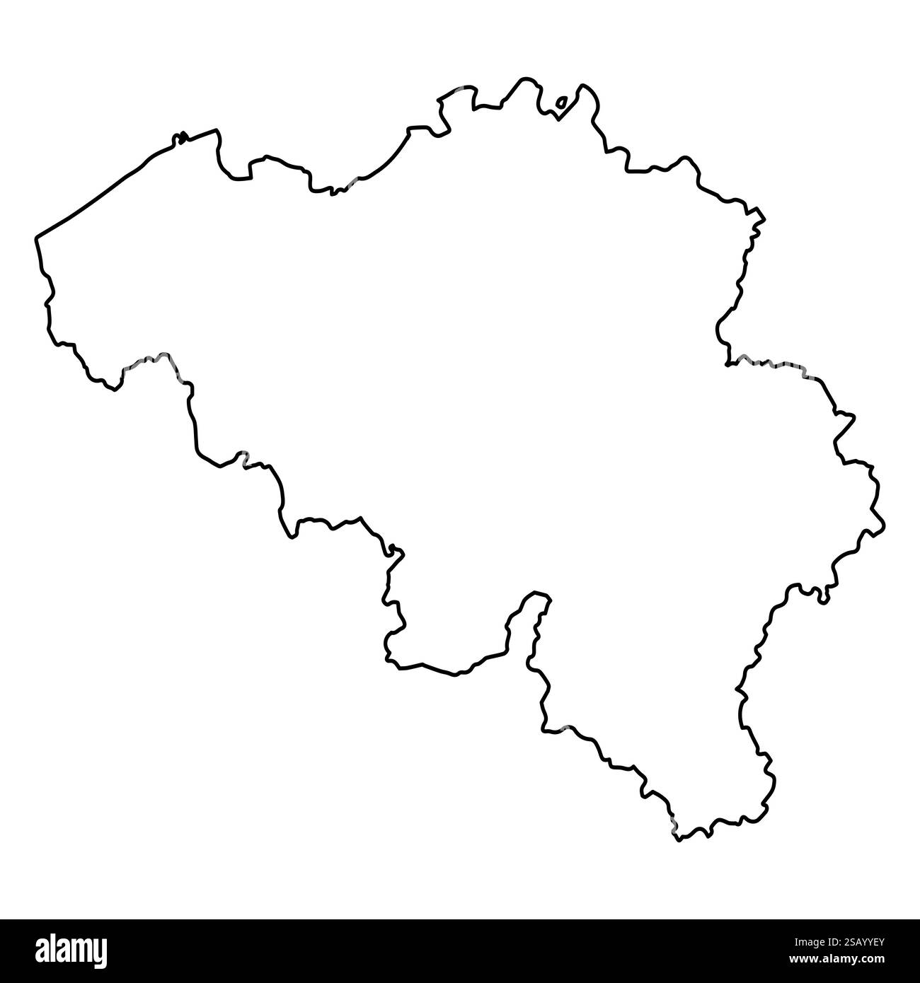 Mappa generale del Belgio, profilo del paese europeo confine Illustrazione Vettoriale