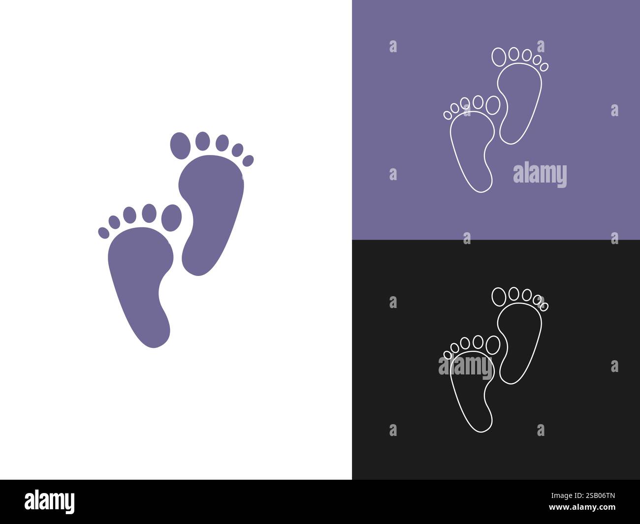 Set di icone Footsteps. Scarpe passi segno vettore. Illustrazione del vettore Illustrazione Vettoriale