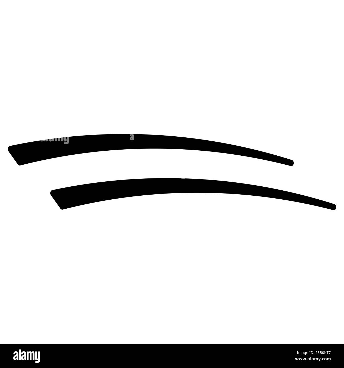 Due linee di sottolineatura parallele curve, la calligrafia è uguale al segno Illustrazione Vettoriale