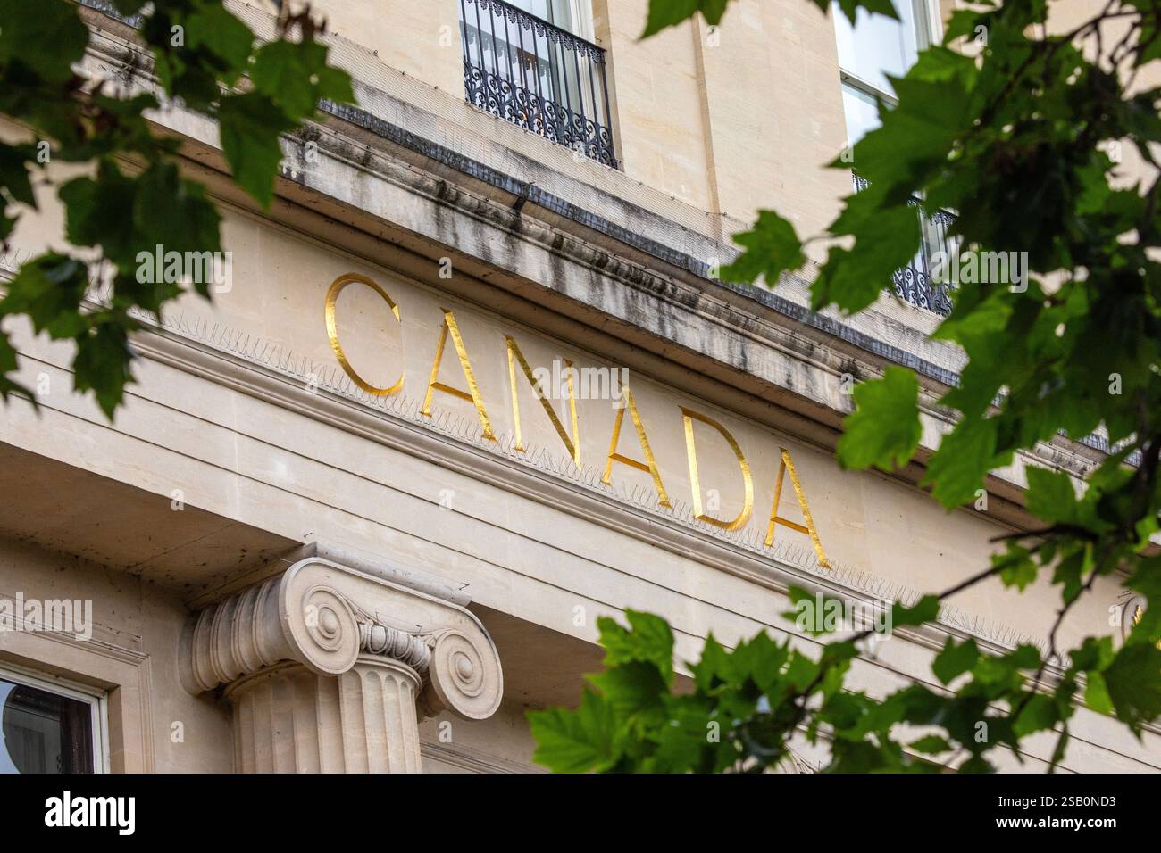 L'esterno di Canada House - la cancelleria dell'alta Commissione del Canada nel Regno Unito, situata in Trafalgar Square a Londra, Regno Unito. Foto Stock