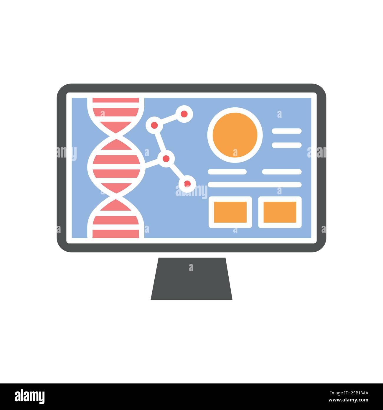 Icona piatta bioinformatica. Elemento isolato vettoriale. Traccia modificabile. Illustrazione Vettoriale