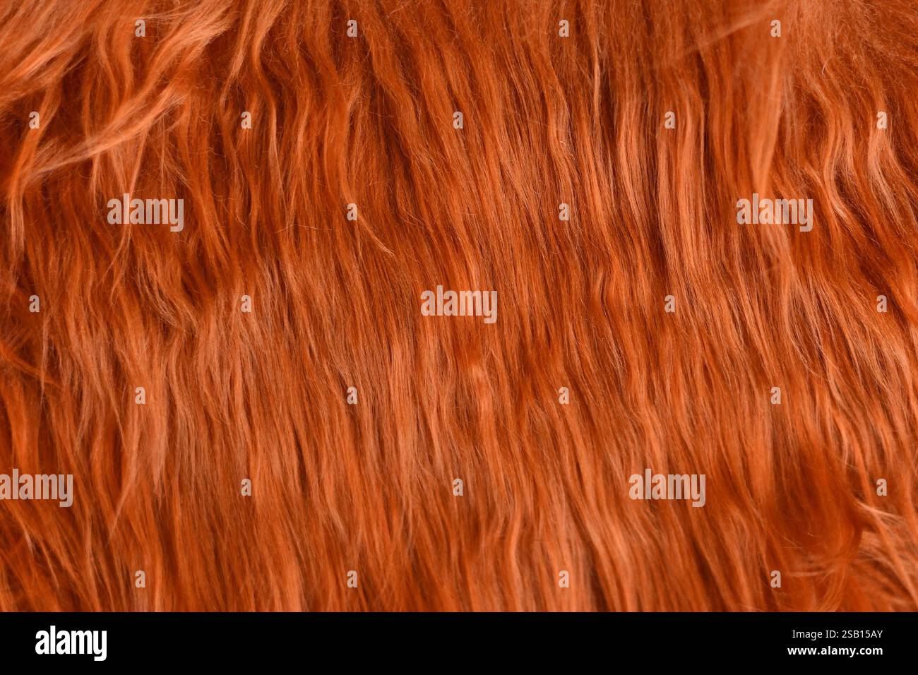 Primo piano di pelliccia sintetica arancione Foto Stock