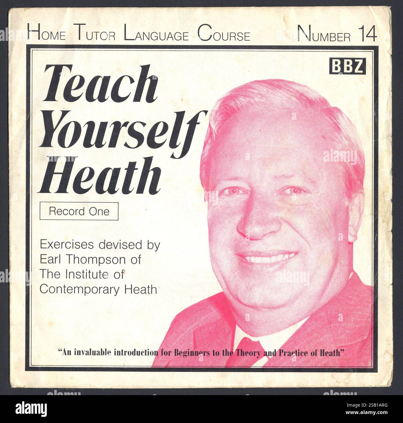 Teach Yourself Heath 7' Flexi single. Prodotto dal team Monty Python nel 1972 che è stato dato via gratuitamente con il numero 27 della rivista ZigZag nel dicembre 1972 e incluso anche nelle copie iniziali dell'album Monty Python's Previous record. Progettato per sembrare i dischi della lingua domestica ampiamente venduti negli anni del dopoguerra. Foto Stock