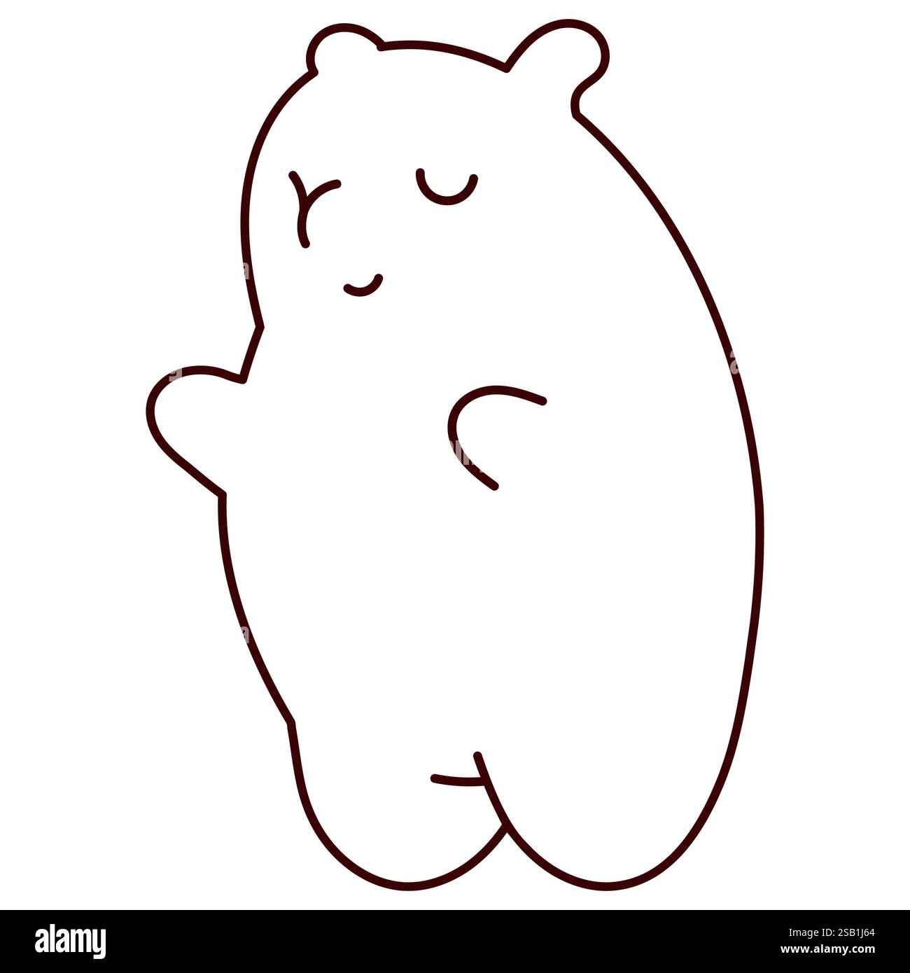 Kawaii carino profilo Capybara. Colorazione del disegno della linea della pagina. Illustrazione Vettoriale