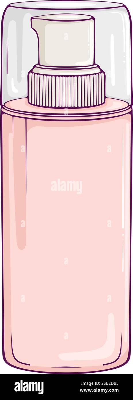 Flacone cosmetico con dispenser colorato Illustrazione Vettoriale