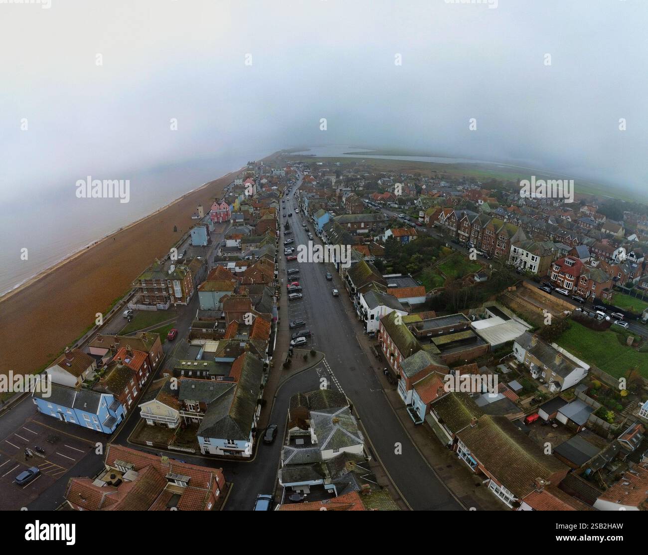 Vista aerea di Aldeburgh, Suffolk. REGNO UNITO Foto Stock