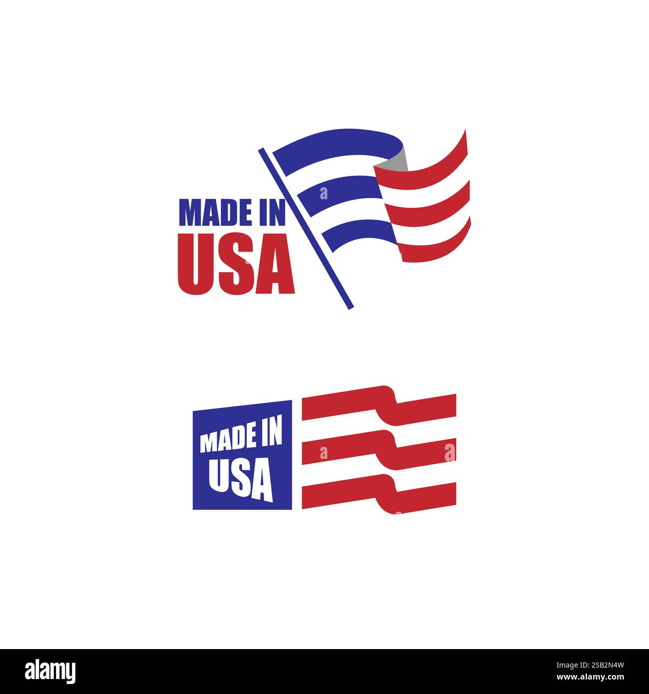 Icona del logo del vettore piatto della bandiera americana. Semplice flag del pulsante vettoriale degli Stati Uniti d'America. EPS 10 Illustrazione Vettoriale