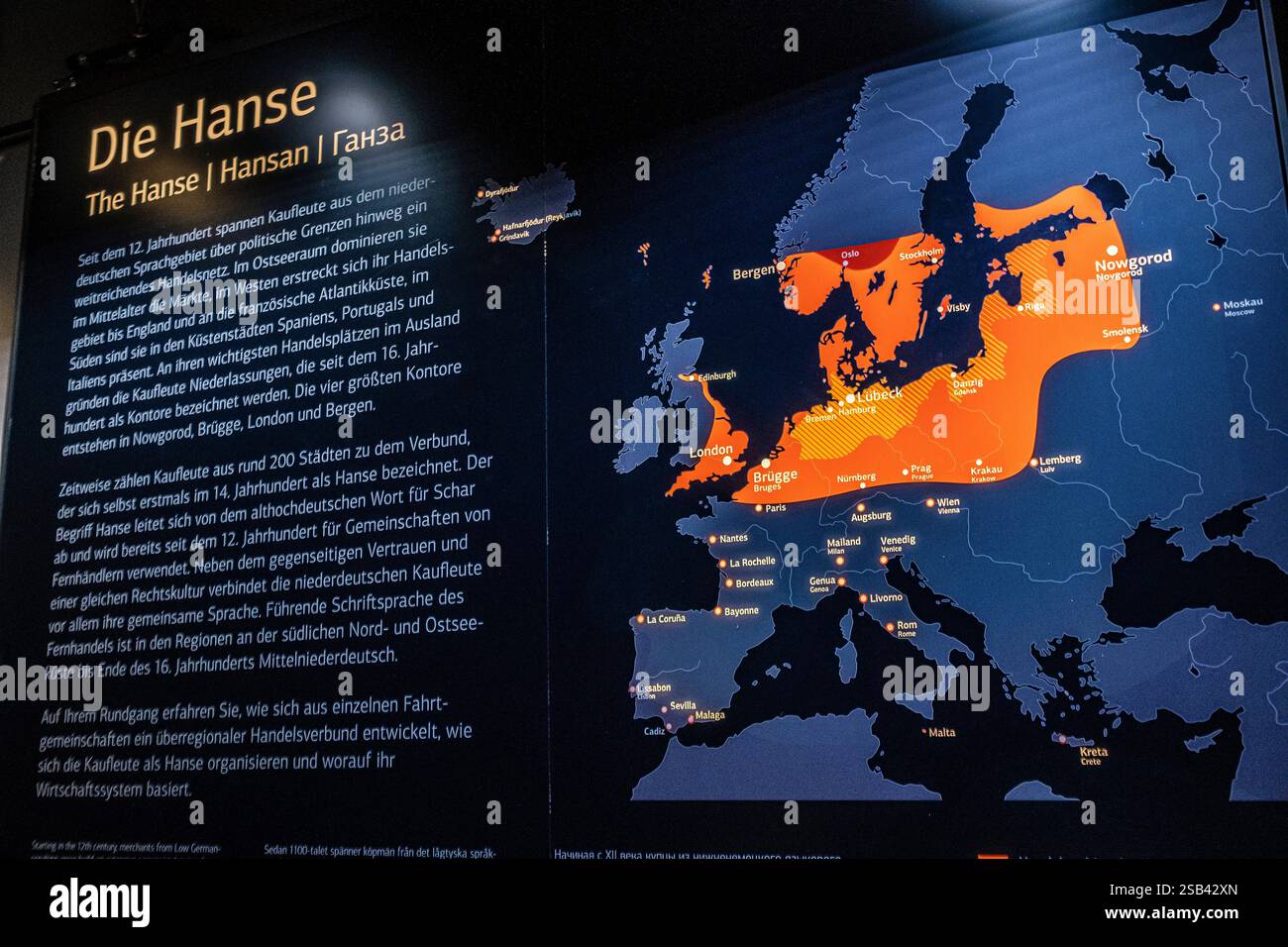 Mostra sul commercio con la Russia medievale al Museo anseatico europeo di Lübeck, Germania Foto Stock