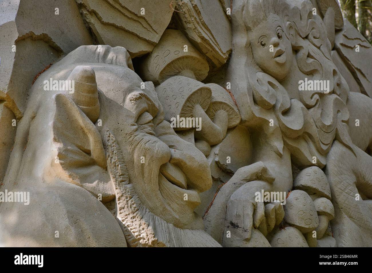 Sculture di sabbia a North Woodstock, New Hampshire Foto Stock