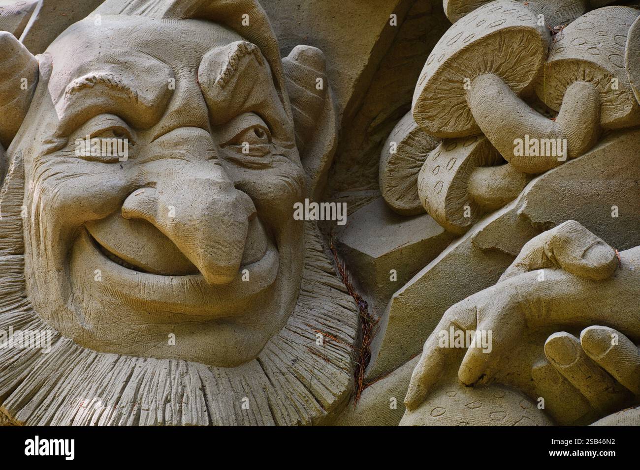 Sculture di sabbia a North Woodstock, New Hampshire Foto Stock