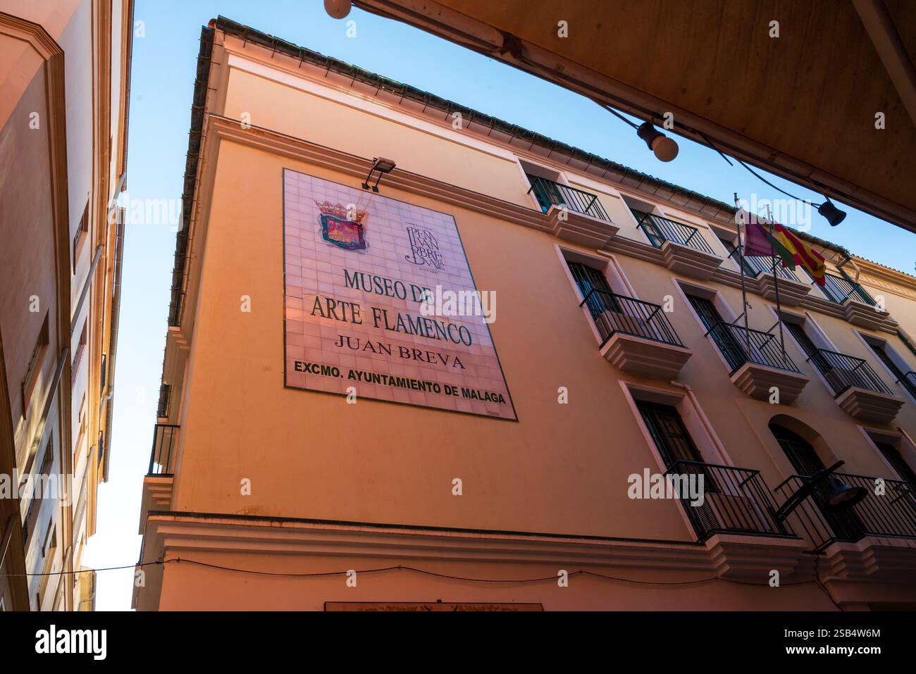 Malaga, Spagna, 29 dicembre 2024 "Museo de arte famenco Juan Breva" (Englsih Juan Breva Flamenco Museum) esterno Foto Stock