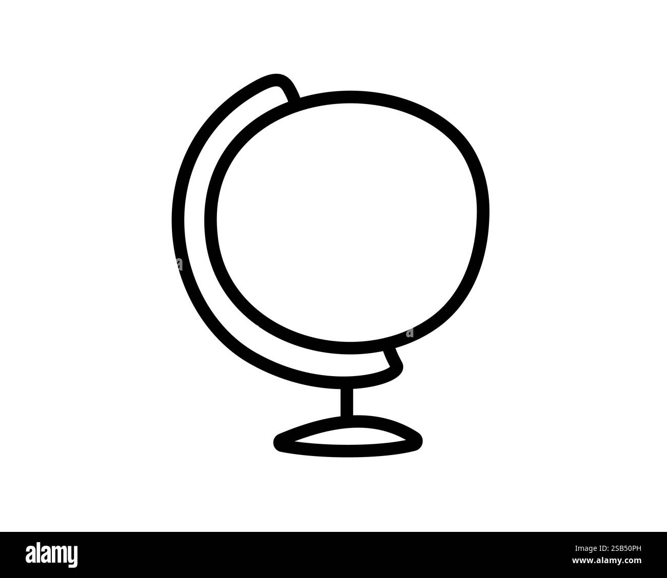 icona del contorno del globo. Element per il concetto mobile e le applicazioni Web. Icona vettoriale sottile per la progettazione e lo sviluppo di siti Web, lo sviluppo di app. Illustrazione Vettoriale