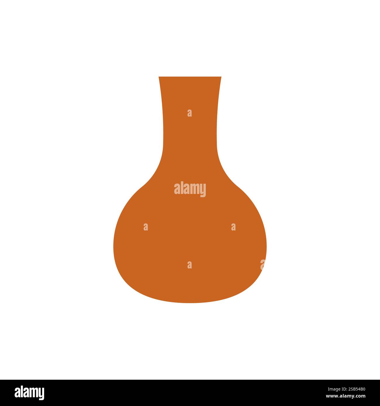 La silhouette di un vaso in terracotta è ben visibile, mostrando la sua forma elegante e il suo design su uno sfondo bianco semplice. Illustrazione Vettoriale