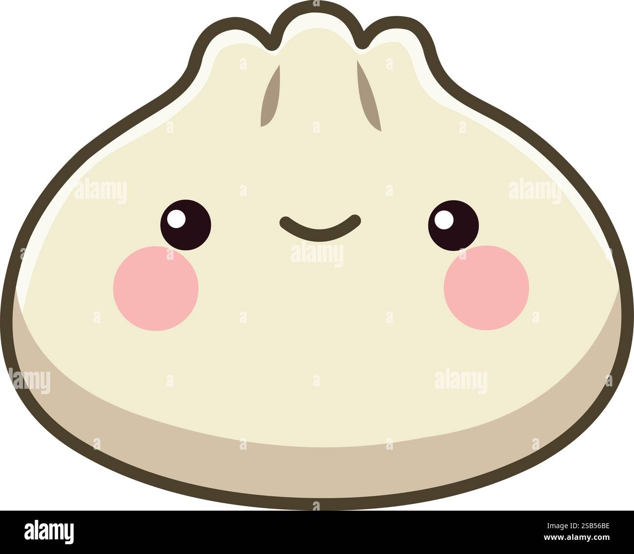 Carino kawaii con guance rosate Illustrazione Vettoriale