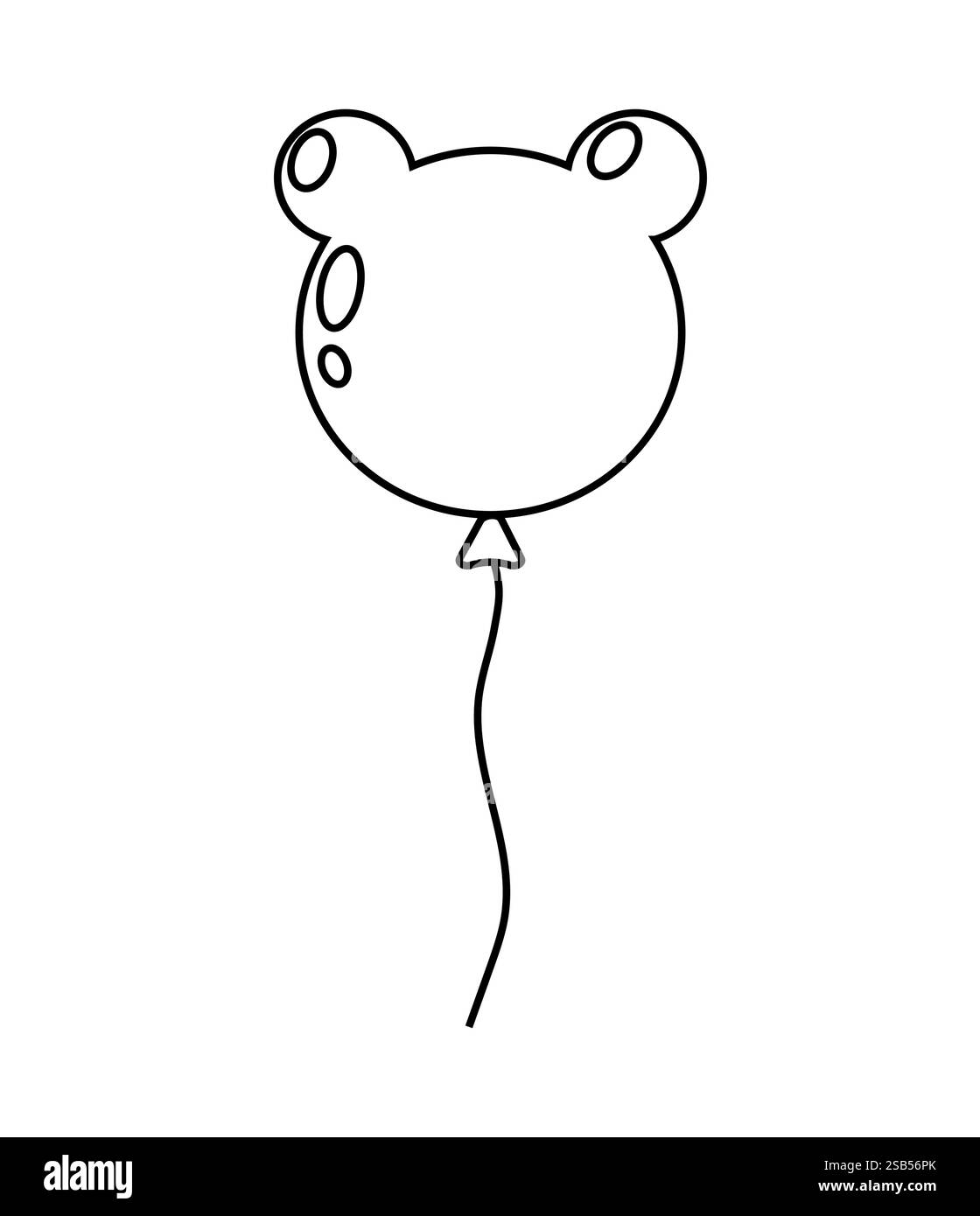 Un bizzarro palloncino a forma di orso si allontana dalla brezza sotto un cielo azzurro limpido, perfetto per celebrare le occasioni speciali. Illustrazione Vettoriale