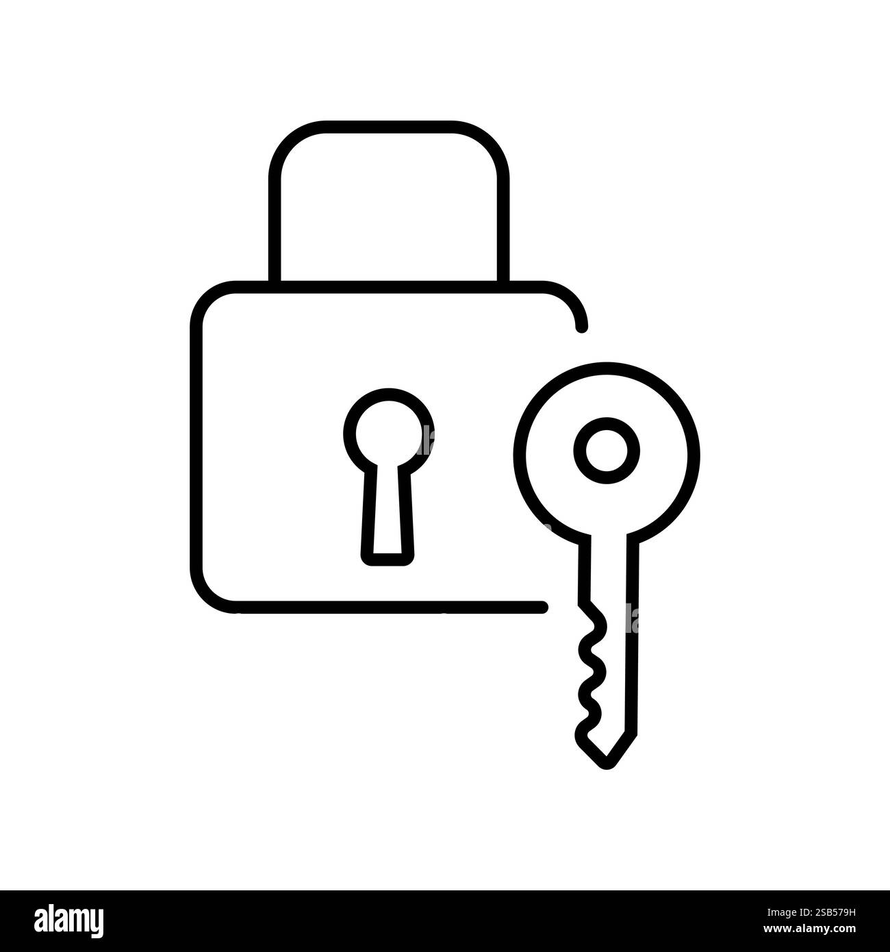 Un lucchetto è di guardia accanto a una chiave, che rappresenta il concetto di sicurezza e protezione cruciale nelle interazioni digitali e nella privacy personale, emphas Illustrazione Vettoriale Un lucchetto è di guardia accanto a una chiave, che rappresenta il concetto di sicurezza e protezione cruciale nelle interazioni digitali e nella privacy personale, emphas Illustrazione Vettoriale