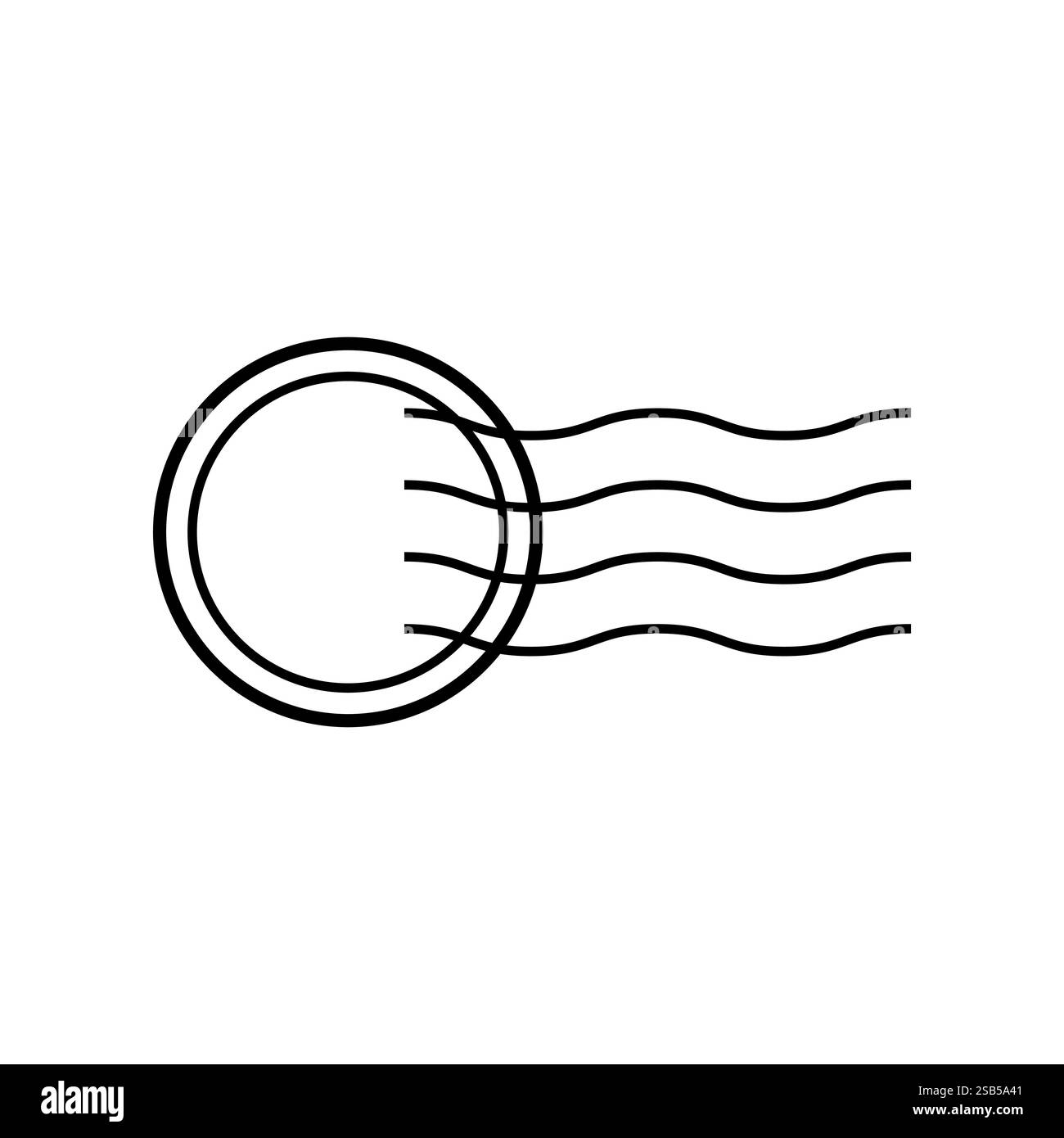 Semplice disegno lineare di una busta con linee ondulate nelle vicinanze, che simboleggia la posta in transito. Il design trasmette il concetto di comunicazione e consegna Illustrazione Vettoriale