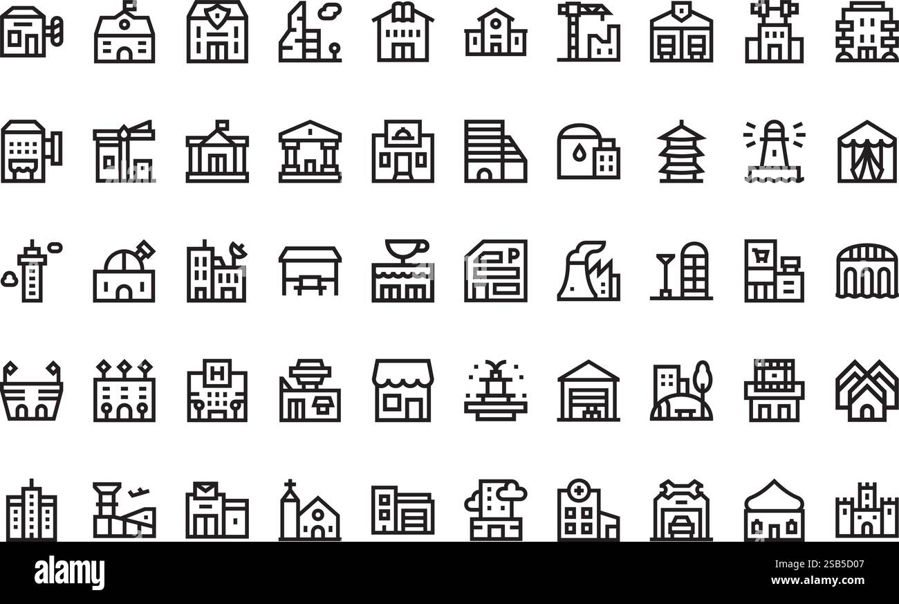 Raccolta di icone vettoriali di alta qualità con traccia modificabile. Ideale per progetti professionali e creativi Illustrazione Vettoriale