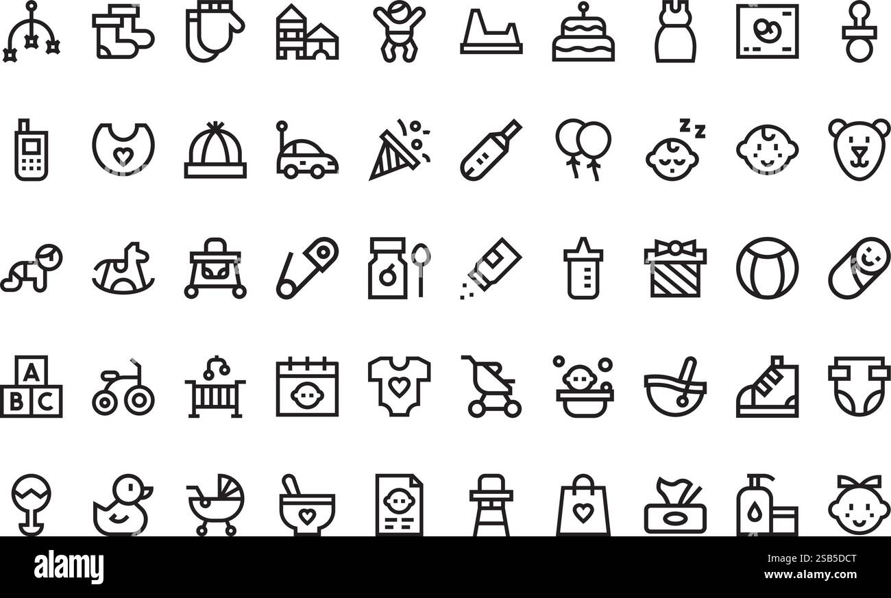 Raccolta di icone vettoriali di alta qualità con traccia modificabile. Ideale per progetti professionali e creativi Illustrazione Vettoriale