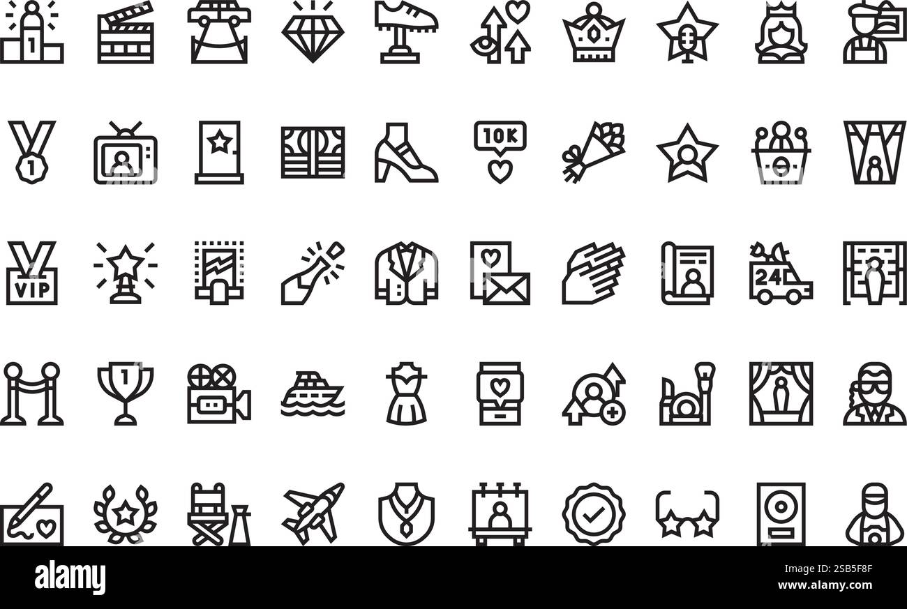 Raccolta di icone vettoriali di alta qualità con traccia modificabile. Ideale per progetti professionali e creativi Illustrazione Vettoriale