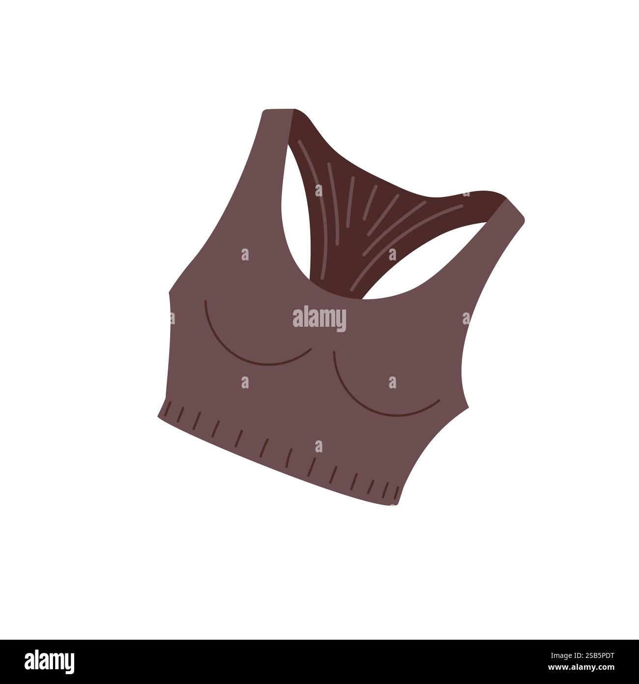 Questo top marrone è caratterizzato da un design elegante e sportivo, ideale per gli outfit casual di tutti i giorni o per l'abbigliamento attivo. La sua vestibilità confortevole e il suo look minimalista lo rendono perfetto Illustrazione Vettoriale