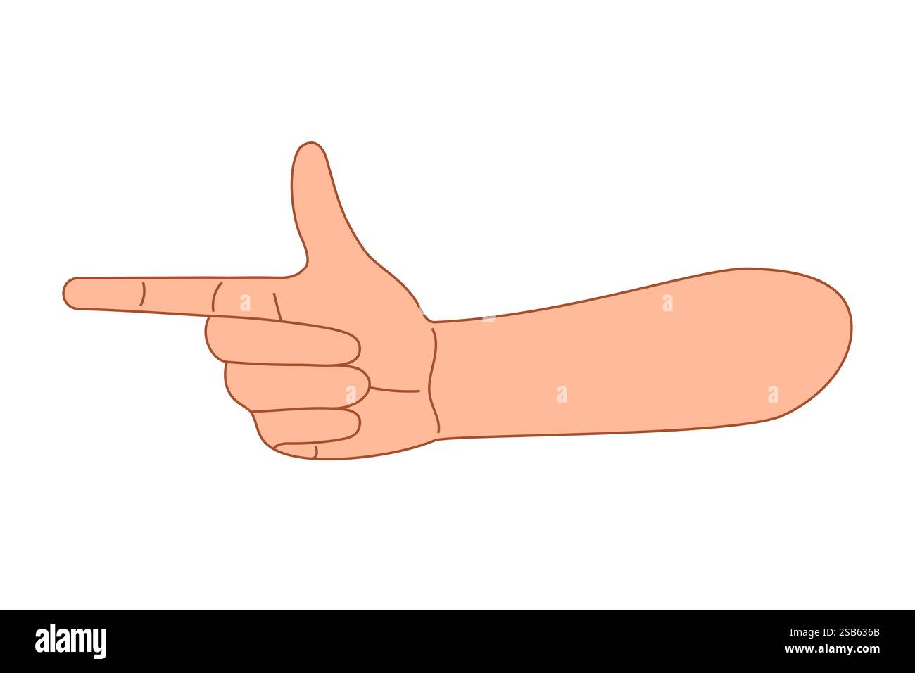 sfondo bianco isolato con punta del dito. Illustrazione vettoriale Illustrazione Vettoriale
