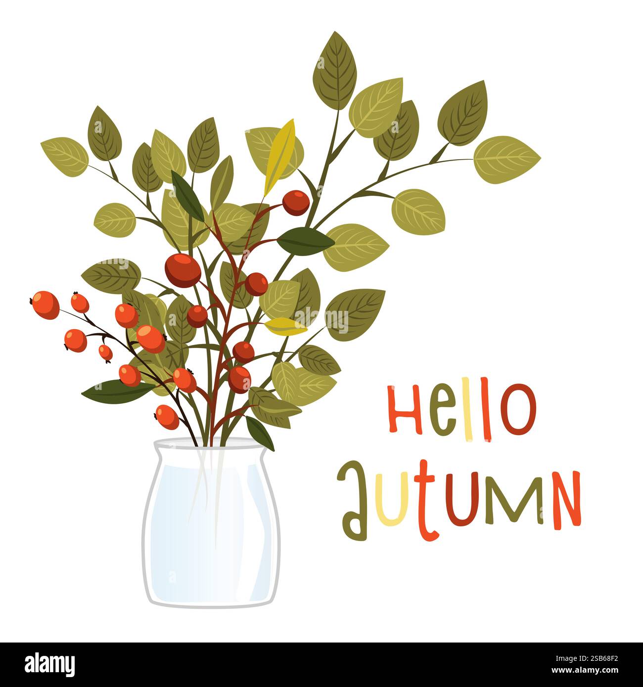 Ciao Autunno. sfondo, stagione, autunno, vettore, illustrazione, Illustrazione Vettoriale