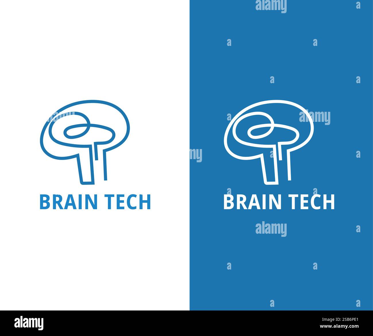 Logo Brain tech design icona vettoriale, think Brain Mind Logo design modello vettoriale Illustrazione Vettoriale
