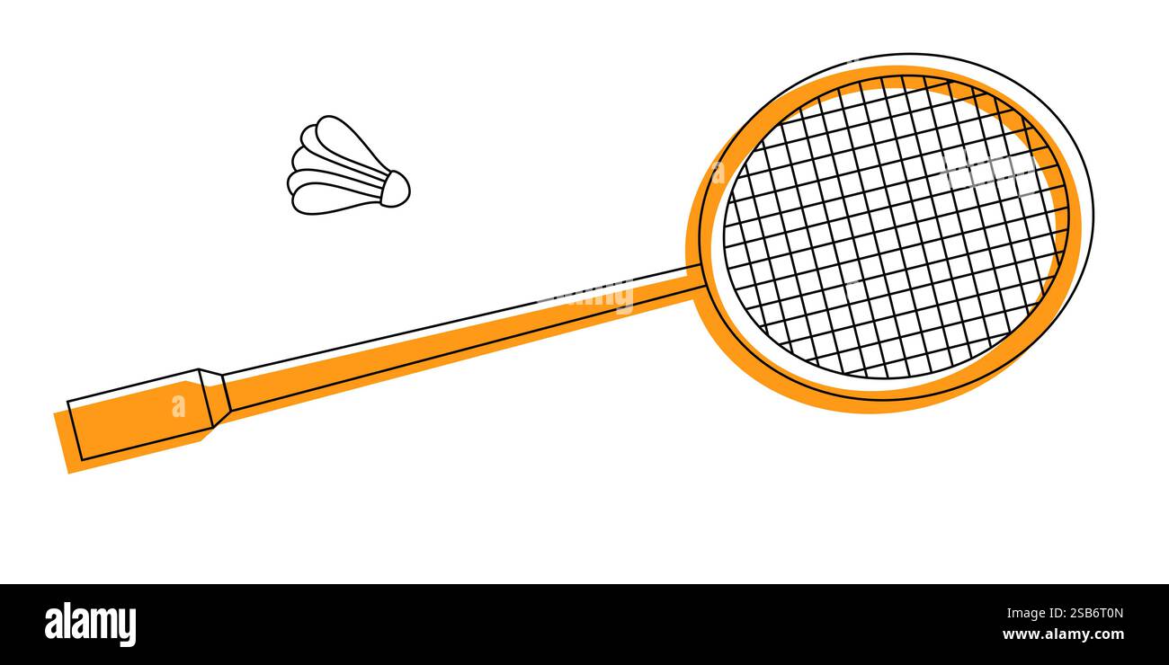 Badminton Racket e Shuttlecock Vector illustrazione delle attrezzature sportive. Illustrazione vettoriale Illustrazione Vettoriale