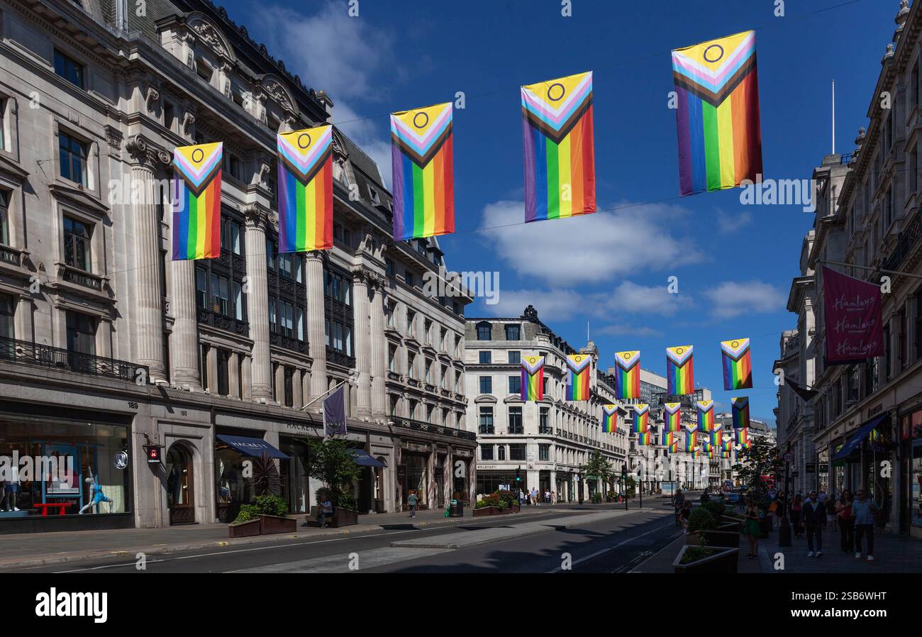 Regent Street celebra il 50° anniversario di Pride, Londra, Inghilterra, Regno Unito. Foto Stock