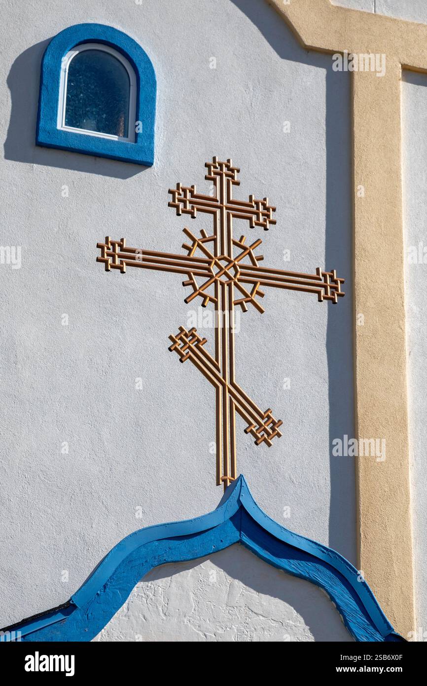 Rogue River, Oregon - la croce sulla chiesa ortodossa di St. Innocenzo. Foto Stock