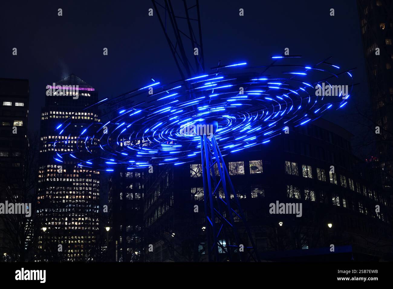 Errore di Vendel & de Wolf al Canary Wharf Winter Lights festival a Londra Regno Unito Foto Stock