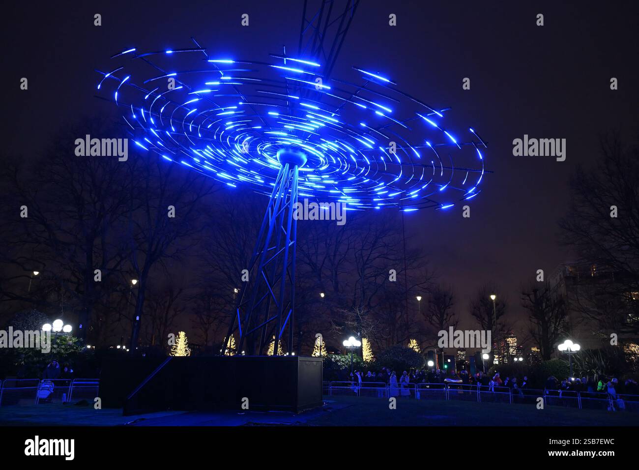 Errore di Vendel & de Wolf al Canary Wharf Winter Lights festival a Londra Regno Unito Foto Stock
