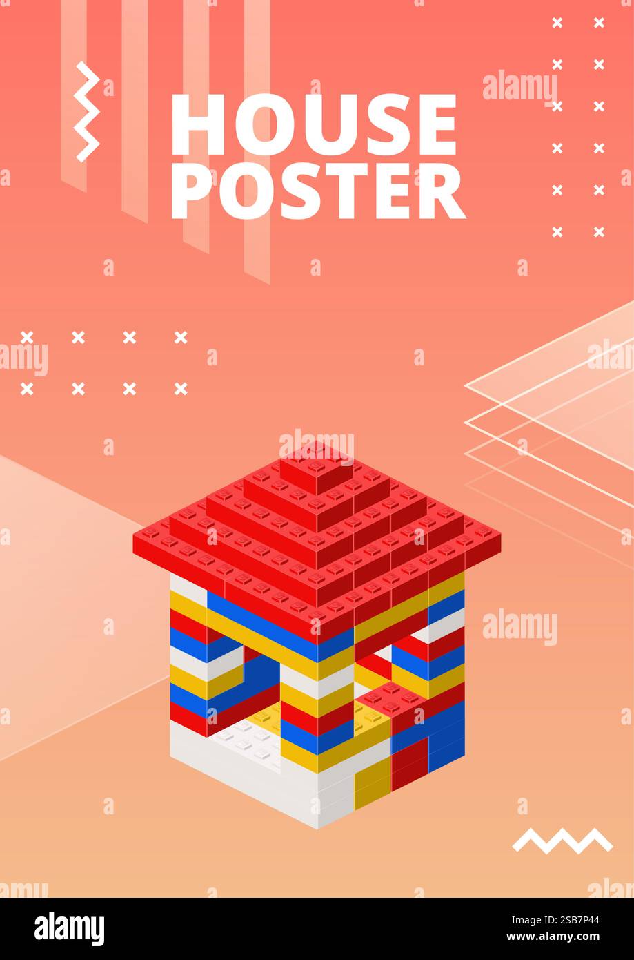 Poster della casa per la stampa e il design. Illustrazione vettoriale Illustrazione Vettoriale