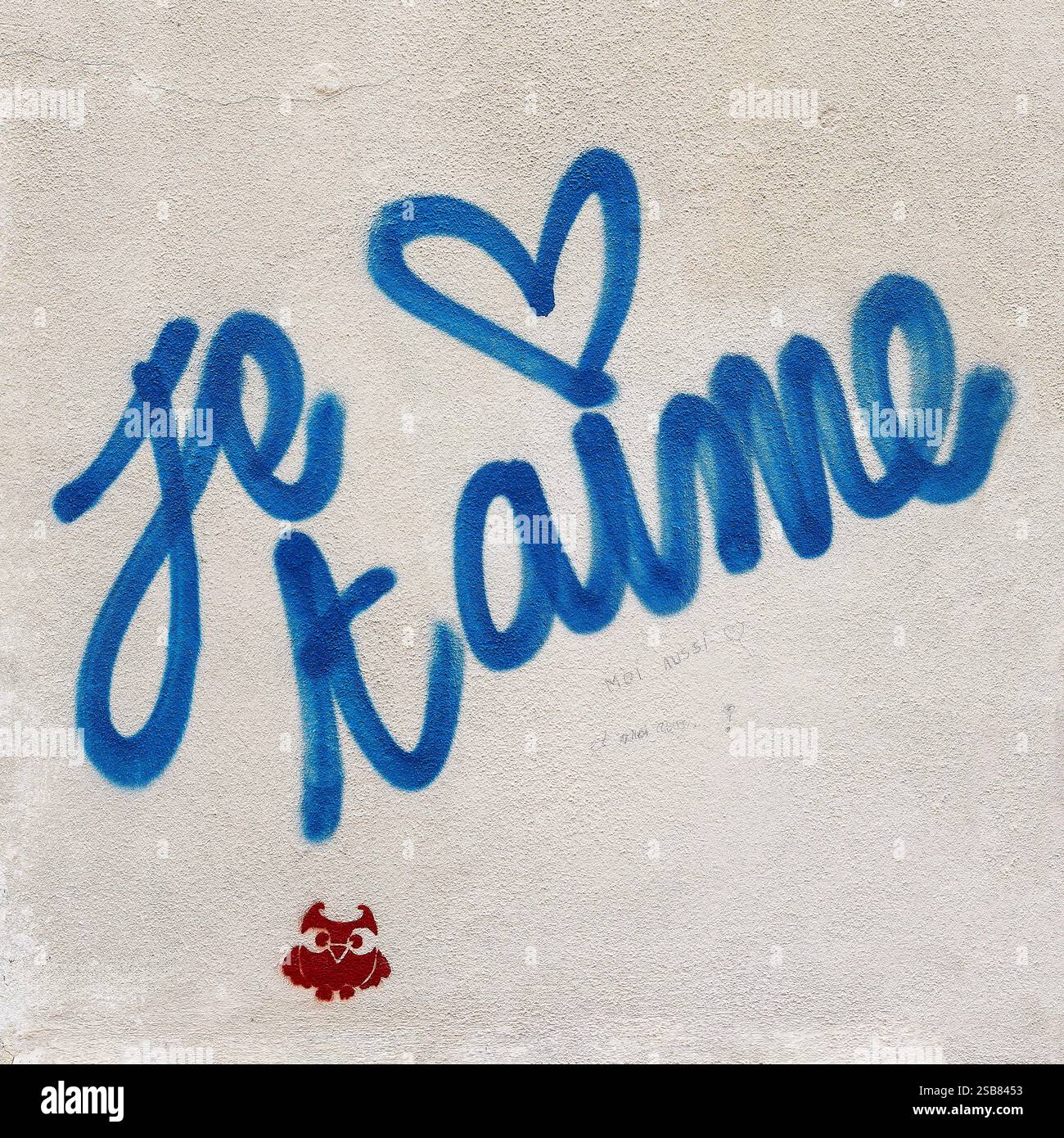 FRANCIA. PARIGI (75) 18° DISTRETTO. GRAFFITI JE T'AIME RUE BERTHE A MONTMARTRE Foto Stock