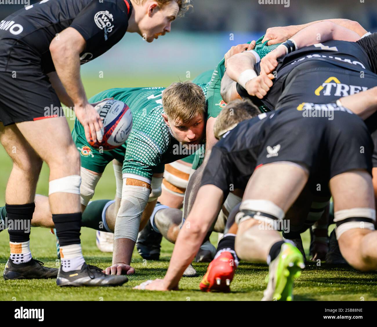 LONDRA, REGNO UNITO. 01 febbraio 25. Rob Farra degli Ealing Trailfinders in azione durante la Premiership Rugby Cup Saracens Men vs Ealing Trailfinders allo Stonex Stadium sabato 1 febbraio 2025. LONDRA, INGHILTERRA. Crediti: Taka G Wu/Alamy Live News Foto Stock