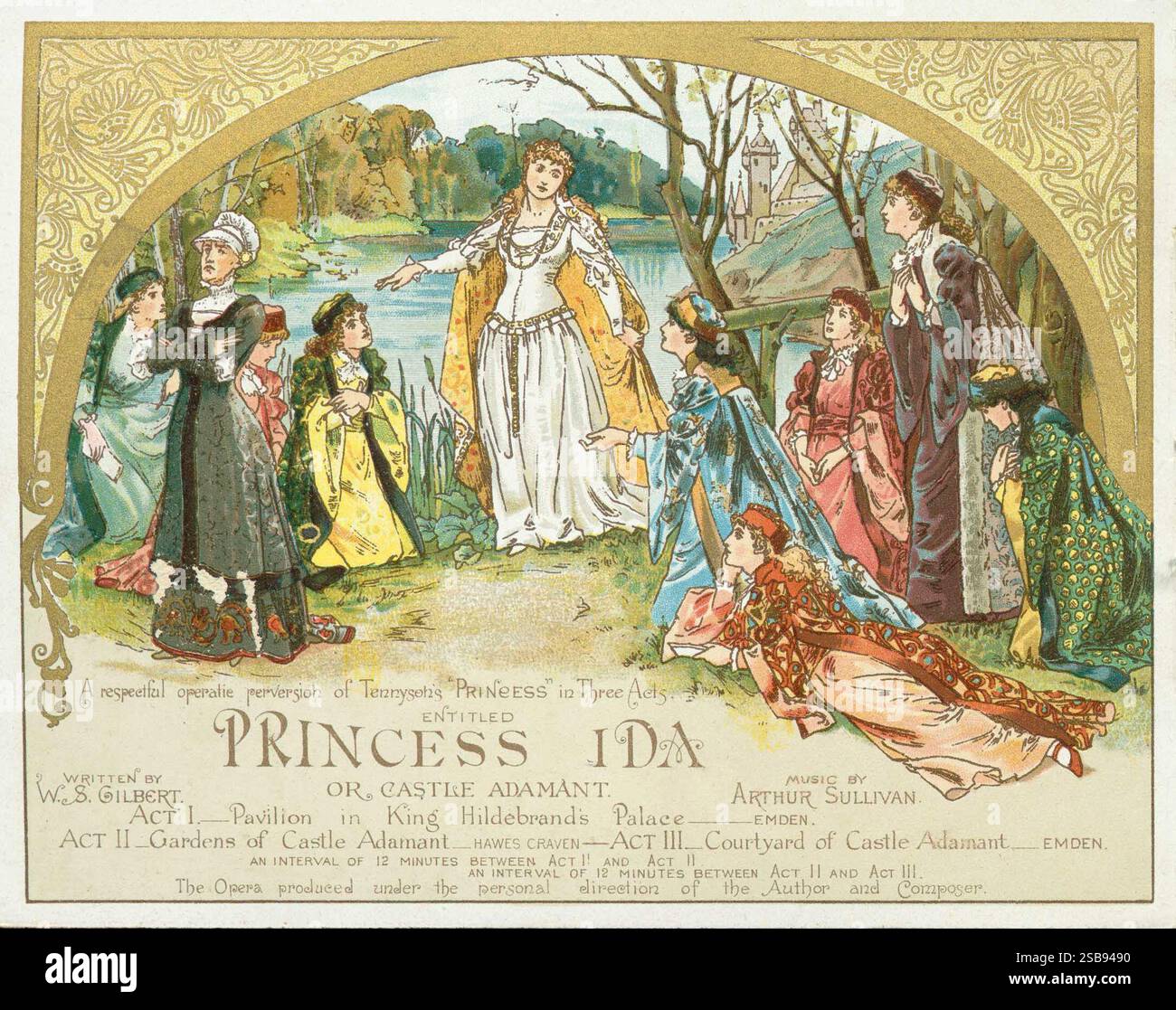 1884 pubblicità souvenir per la principessa Ida,. Stampato a Londra da Hildesheimer e Faulkner. Foto Stock