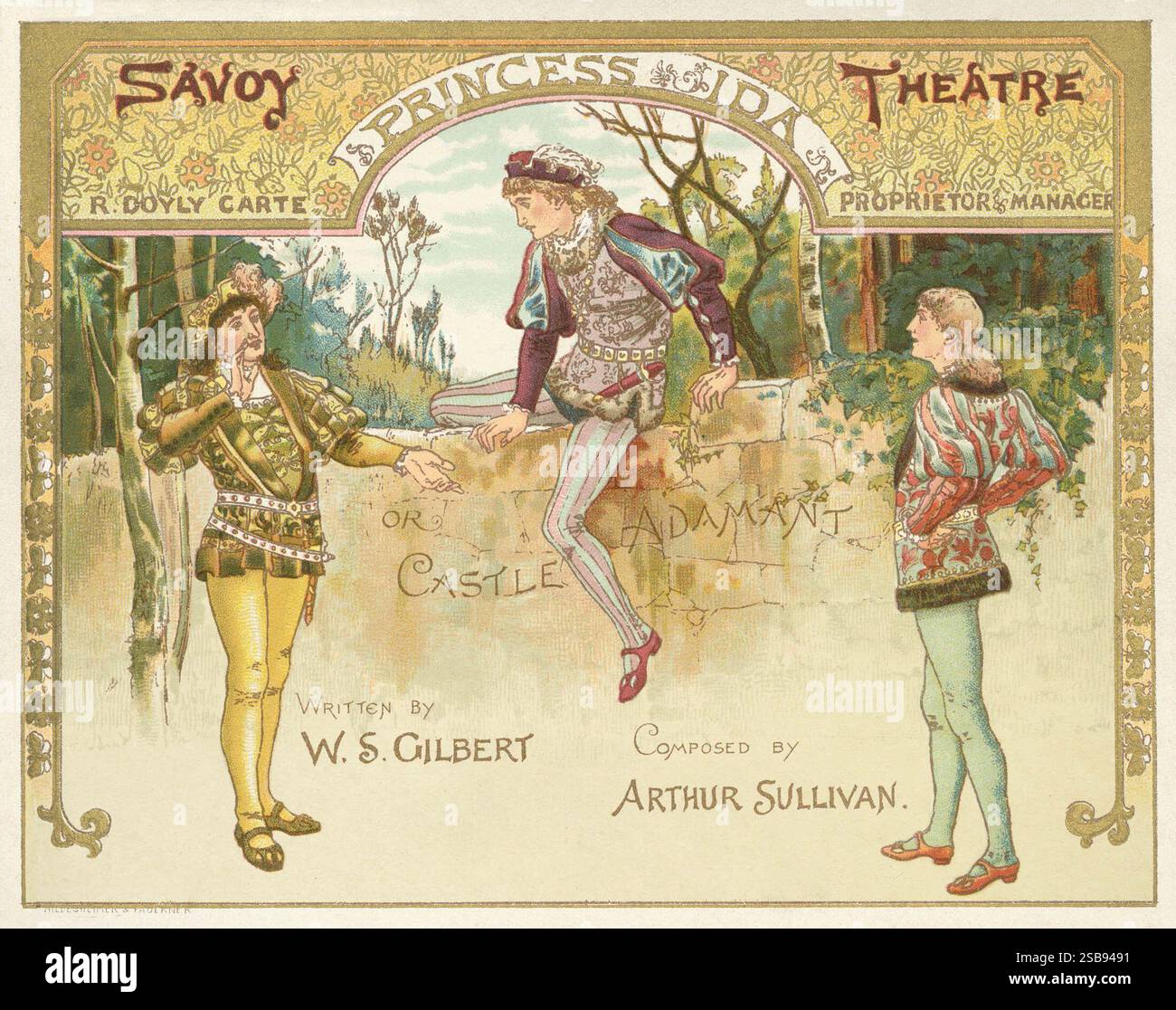 1884 pubblicità souvenir per Princess Ida, pagina 1. Stampato a Londra da Hildesheimer e Faulkner. Foto Stock