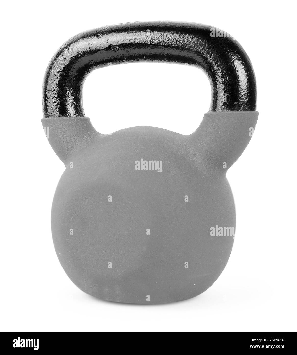 Un campanello metallico isolato su bianco. Attrezzature sportive Foto Stock